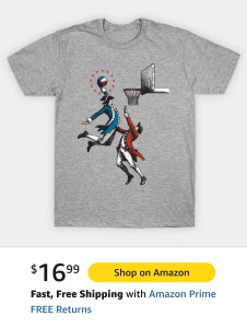 1776 American Patriot Dunking Basketball on British Redcoat Solider